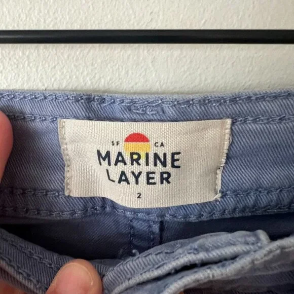 Marine Layer Bridget High Rise Crop Pants Marlin Blue Women's Size 2 - Picture 5 of 10